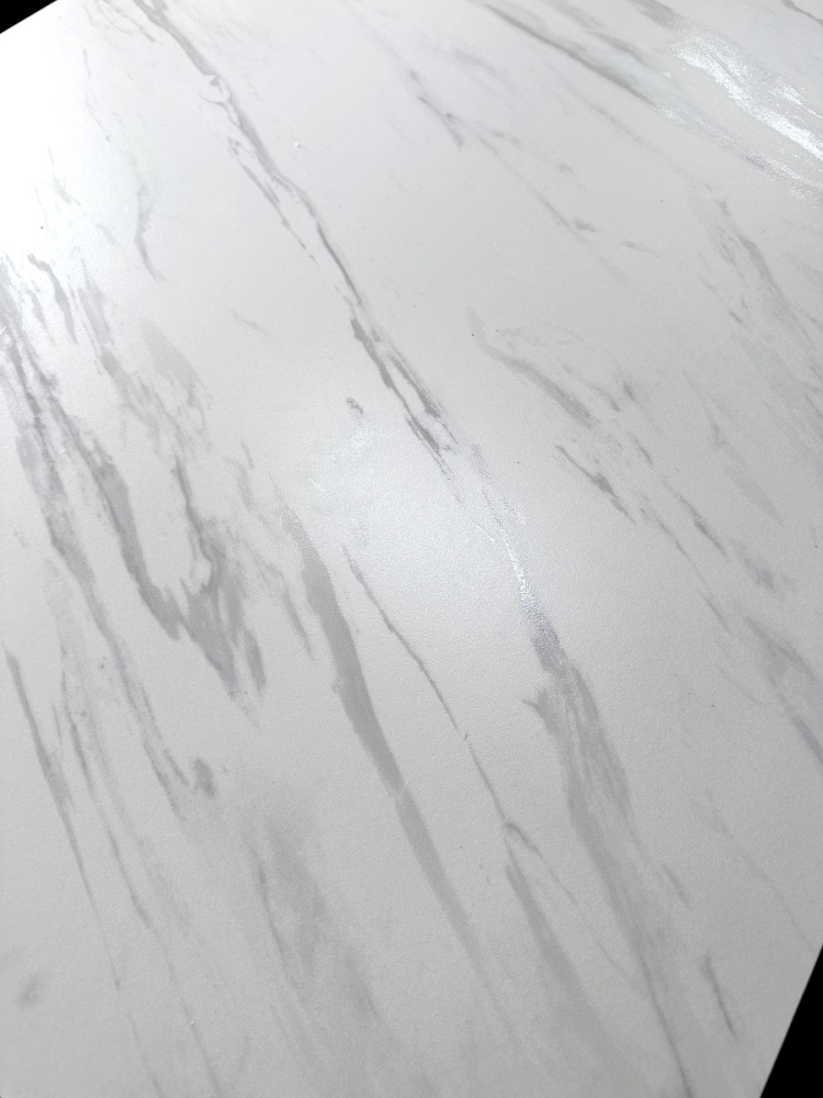 Товар Стол PALERMO 180 KL-99 Белый мрамор матовый, итальянская керамика / черный каркас, ®DISAUR MC63547