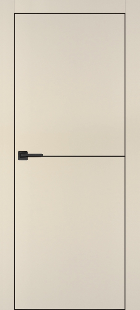 Межкомнатная дверь PX-19 черная кромка с 4-х ст. Бежевый матовый