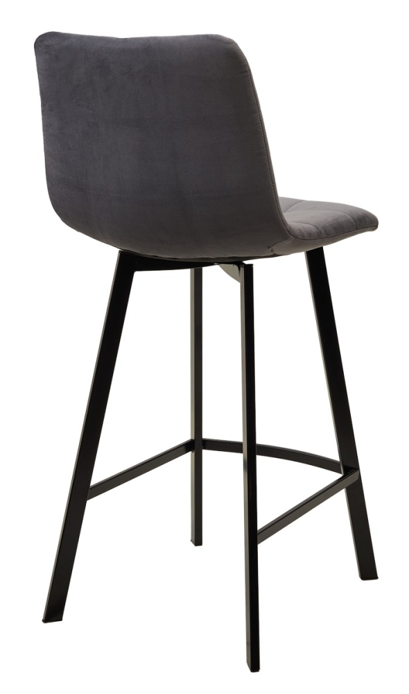 Товар Полубарный стул CHILLI-QB SQUARE серый #27, велюр / черный каркас (H=66cm) М-City MC62190