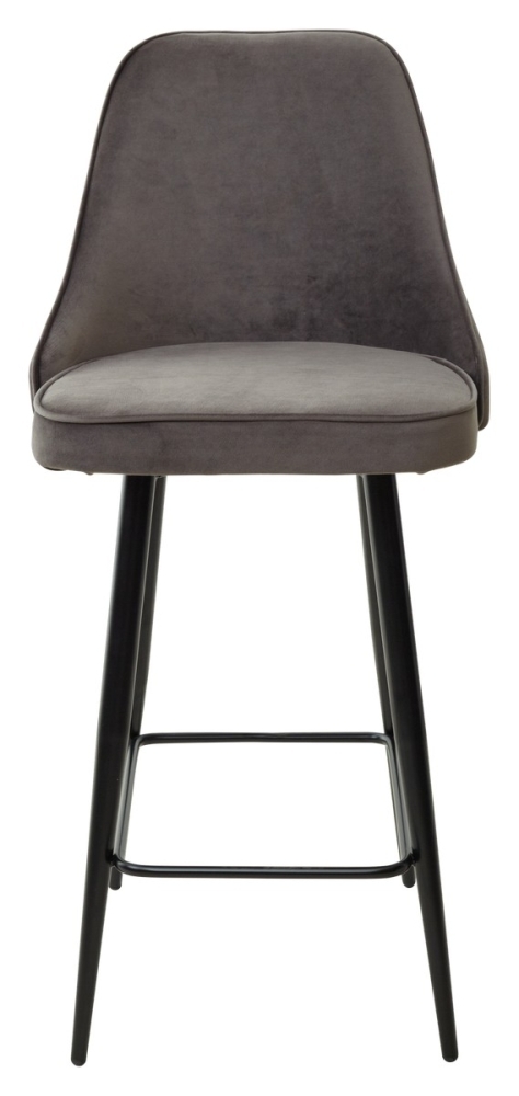 Товар Полубарный стул NEPAL-PB ГРАФИТ #14, велюр/ черный каркас (H=68cm) М-City MC63287