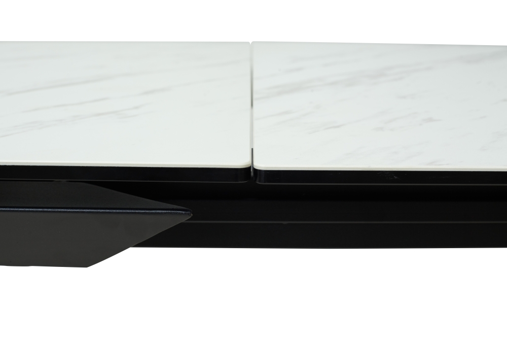 Товар Стол CREMONA 160 KL-99 Белый мрамор матовый, итальянская керамика / черный каркас, ®DISAUR MC63529