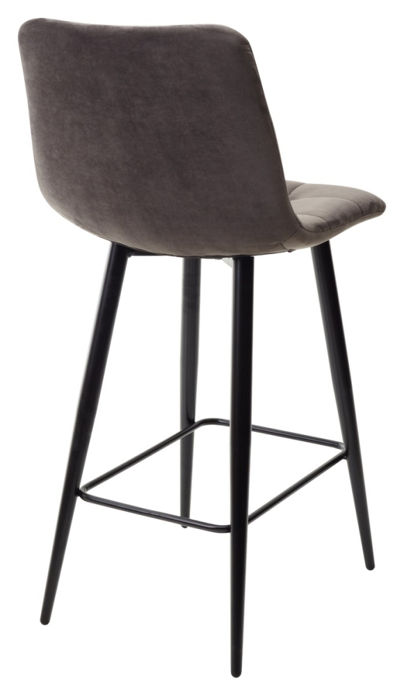 Товар Полубарный стул CHILLI-QB графит #14, велюр / черный каркас (H=66cm) М-City MC61936