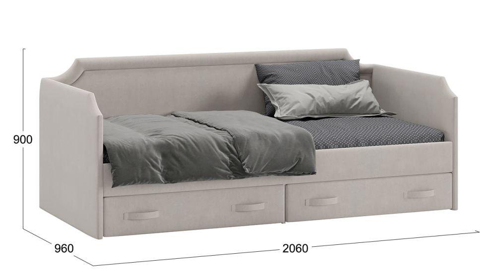 Товар Кровать с мягкой обивкой и ящиками Кантри Тип 1 (900) TR3346814