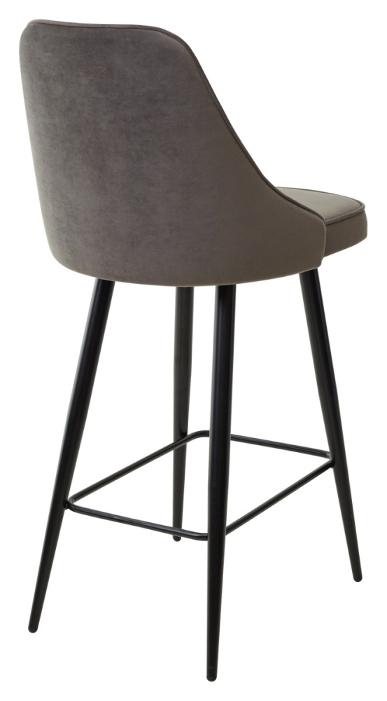 Товар Полубарный стул NEPAL-PB ГРАФИТ #14, велюр/ черный каркас (H=68cm) М-City MC63287