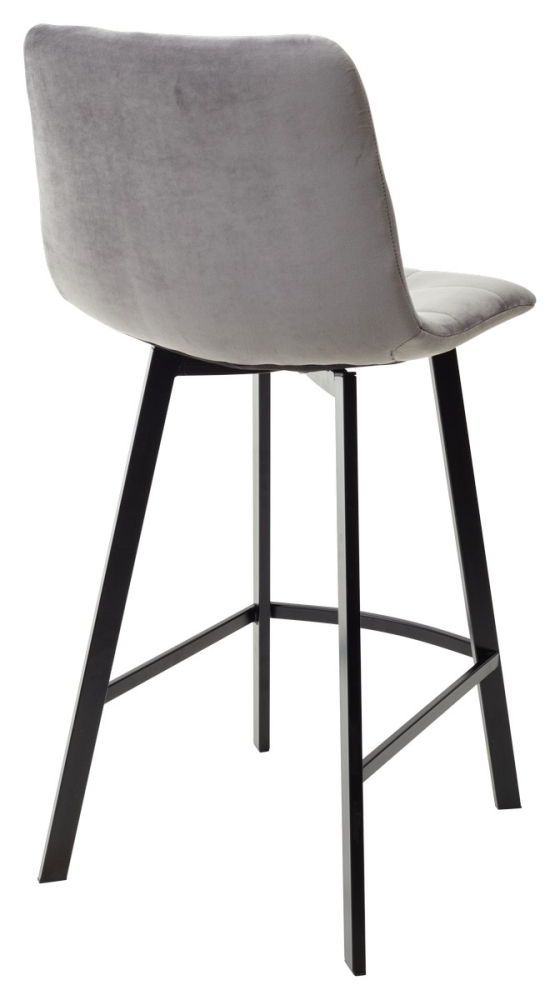 Товар Полубарный стул CHILLI-QB SQUARE светло-серый #26, велюр / черный каркас (H=66cm) М-City MC61932