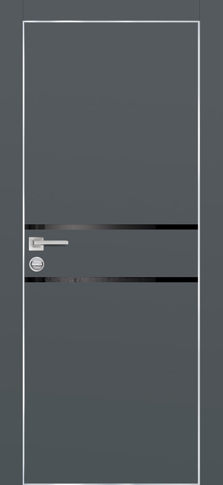 Фото Межкомнатная дверь PX-18 AL кромка с 4-х ст. Графит матовый