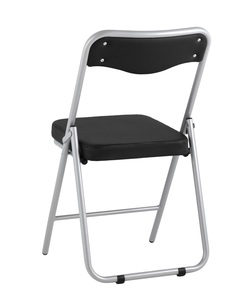 Товар Складной стул Джонни экокожа черный каркас металлик SG4436