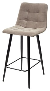 Полубарный стул CHILLI-QB латте #25, велюр / черный каркас (H=66cm) М-City MC61935