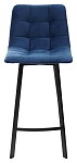Полубарный стул CHILLI-QB SQUARE синий #29, велюр / черный каркас (H=66cm) М-City MC61928 фото