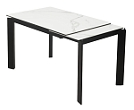 Стол CORNER 120 HIGH GLOSS STATUARIO керамика, стекло/ черный каркас, ®DISAUR MC63238 фото