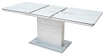 Стол ALTA 140 GREY-WHITE MARBLE/ WHITE глазурованное стекло М-City MC60114 фото
