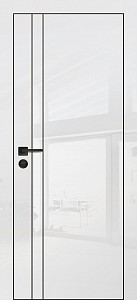 Товар Межкомнатная дверь HGX-20 черная кромка с 4-х ст. Белый глянец