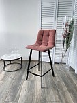 Полубарный стул CHILLI-QB SQUARE розовый #15, велюр / черный каркас (H=66cm) М-City MC62189 фото