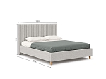 Бари Кровать двуспальная 1600 мягкая с подъёмным механизмом (Серый, Ткань BEATTO PLAN-1) LD203512 фото