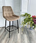 Полубарный стул ХОФМАН, цвет светло-коричневый B-06, велюр / черный каркас H=63cm М-City MC62075 фото