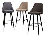 Барный стул NEPAL-BAR ГРАФИТ #14, велюр/ черный каркас (H=78cm) М-City MC63283 фото