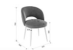 Набор стульев Моли (2 шт.) серый (велюр)/белый MBS8007 фото