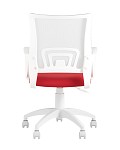 Кресло офисное TopChairs ST-BASIC-W красная ткань крестовина белый пластик SG5547 фото