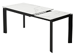 Стол CORNER 120 HIGH GLOSS STATUARIO керамика, стекло/ черный каркас, ®DISAUR MC63238 фото