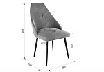 Набор стульев Милан (2 шт.) серый (велюр)/черный MBS8020 фото