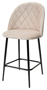 Полубарный стул НИРВАНА, цвет светло-бежевый B-02, велюр / черный каркас H=63cm М-City MC62071