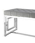 Банкетка-скамейка БРУКЛИН велюр серый сталь серебро SG1526 фото