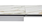 Стол BELLUNO 160 KL-188 Контрастный мрамор матовый, итальянская керамика/ белый каркас М-City MC62155 фото