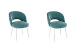 Набор стульев Моли (2 шт.) зеленый (велюр)/белый MBS8017