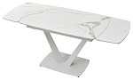 Стол ALATRI 120 GLOSS STATUARIO WHITE SOLID CERAMIC / WHITE, ®DISAUR MC63533 фото