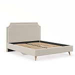 Николь Кровать 1600 с кроватным основанием (Светло-серый/Молочный) LD209155 фото