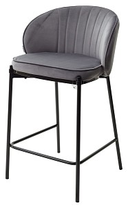 Полубарный стул WENDY BLUVEL-14 GREY (H=65), велюр М-City MC62912