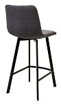 Полубарный стул CHILLI-QB SQUARE серый #27, велюр / черный каркас (H=66cm) М-City MC62190 фото
