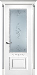 Товар Межкомнатная дверь Смальта 04 Белый ral 9003  патина серебро