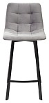 Полубарный стул CHILLI-QB SQUARE светло-серый #26, велюр / черный каркас (H=66cm) М-City MC61932 фото
