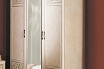 Александрия Шкаф двухстворчатый с зеркалом глубиной 634 (Рустика/Кожа Ленто) LD53592 фото