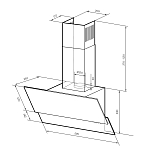 Наклонная вытяжка Вытяжка кухонная наклонная LEX Mera 600 White фото