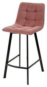 Товар Полубарный стул CHILLI-QB SQUARE розовый #15, велюр / черный каркас (H=66cm) М-City MC62189