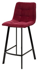 Полубарный стул CHILLI-QB SQUARE винный #16, велюр / черный каркас (H=66cm) М-City MC62187
