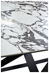 Стол VICENZA 180 раскладной GLOSS BULGARI WHITE, керамика / Черный, ®DISAUR MC64093 фото