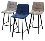 Полубарный стул CHILLI-QB SQUARE синий #29, велюр / черный каркас (H=66cm) М-City MC61928 фото