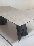 Стол YOAKIM 180 TL-102 Бежевый мрамор, испанская керамика / Темно-серый каркас, ®DISAUR MC64052 фото