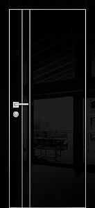 Товар Межкомнатная дверь HGX-20 AL-хром кромка с 4-х ст. Чёрный глянец