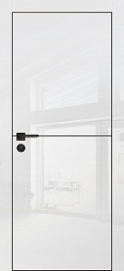 Товар Межкомнатная дверь HGX-19 черная кромка с 4-х ст. Белый глянец