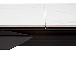 Стол CREMONA 140 HIGH GLOSS STATUARIO Белый мрамор глянцевый, керамика/ черный каркас, ®DISAUR MC62156 фото