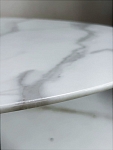 Стол SOLO 80 Белый мрамор G-1, стекло / черный M-city MC63720 фото