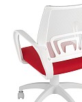 Кресло офисное TopChairs ST-BASIC-W красная ткань крестовина белый пластик SG5547 фото