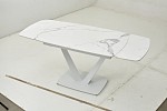 Стол ALATRI 120 GLOSS STATUARIO WHITE SOLID CERAMIC / WHITE, ®DISAUR MC63533 фото
