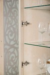 Александрия New Шкаф одностворчатый с 2 ящиками со стеклом с карнизом (Кожа Ленто/Рустика) LD53738 фото