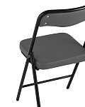 Складной стул Джонни экокожа серый каркас черный матовый SG4435 фото