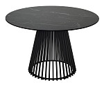 Стол TERNI 120 MATT BLACK MARBLE SOLID CERAMIC Черный мрамор матовый, керамика /Черн.каркас, ®DISAUR MC63540 фото